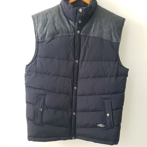 Blue Puffer Button Up Vest